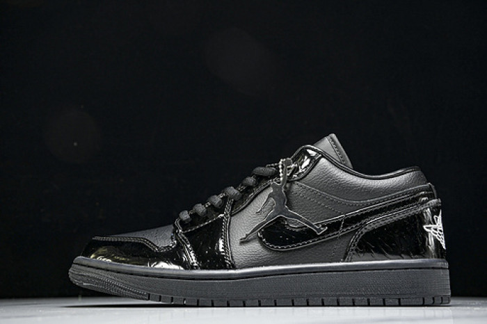 air jordan 1 low “black croc” hj7743-010
