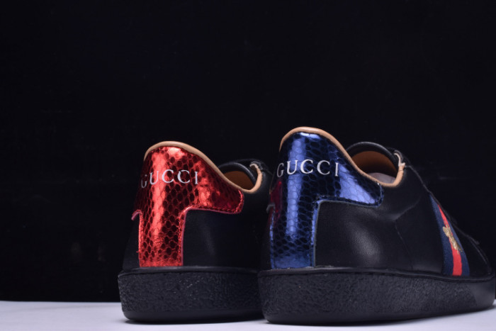 gc ace embroidered low-top sneaker black with bee mens 431942-a38g0