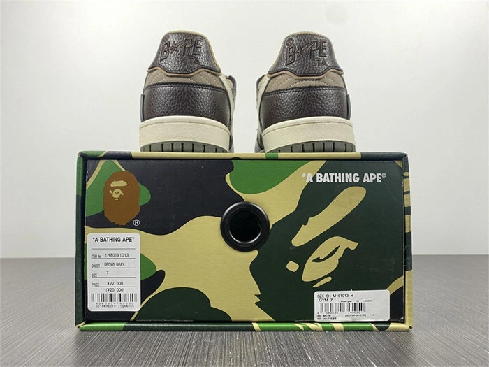 A Bathing Ape Bape SK8 Sta Brown Ivory Bold 5318