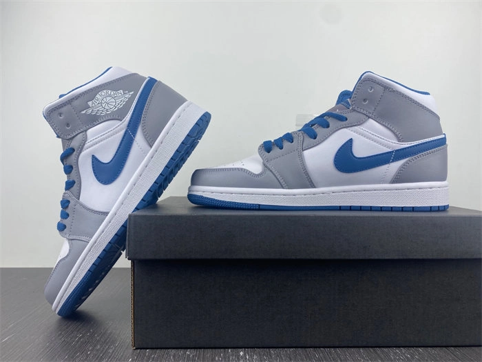 Comfortable Jordan 1 Mid True Blue Cement DO8423- 3690