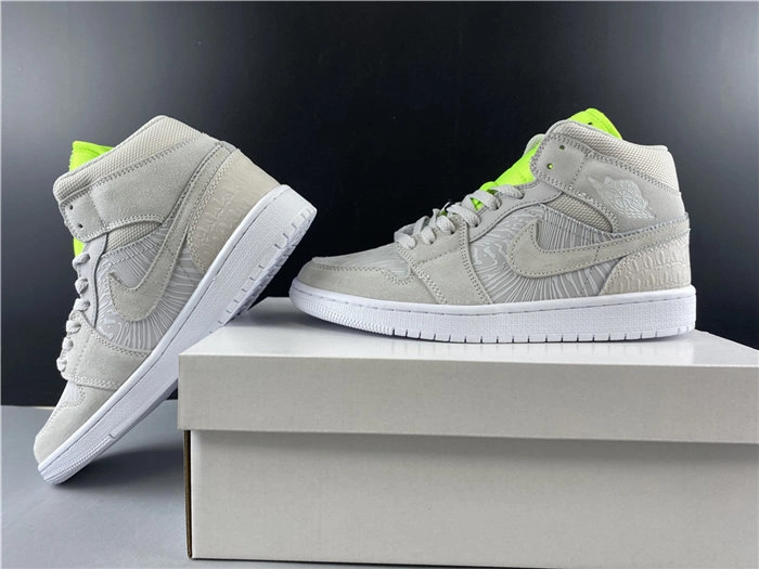 Jordan1 Mid Vast Grey Ghost Green CV3018- Cozy 3753